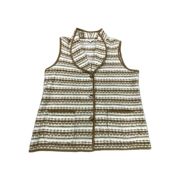 Vintage Orvis Vest Womens Medium XL Earth Tone Southwest Fleece Belted Back - Picture 1 of 12